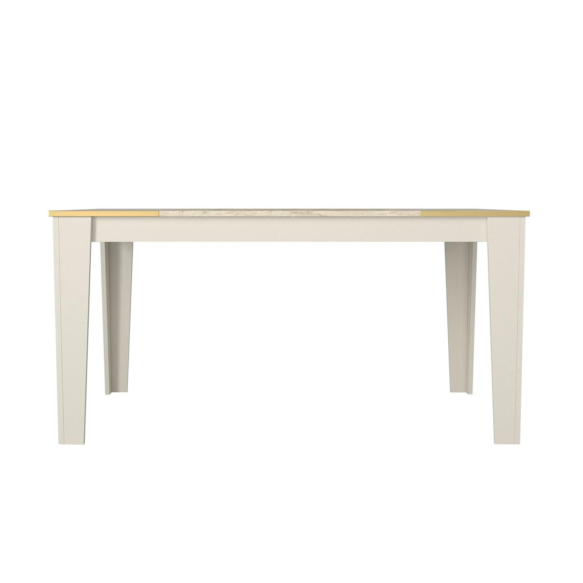 Masa VEYRON, crem/bej cu efect de marmura, PAL melaminat, 145x85x76 cm