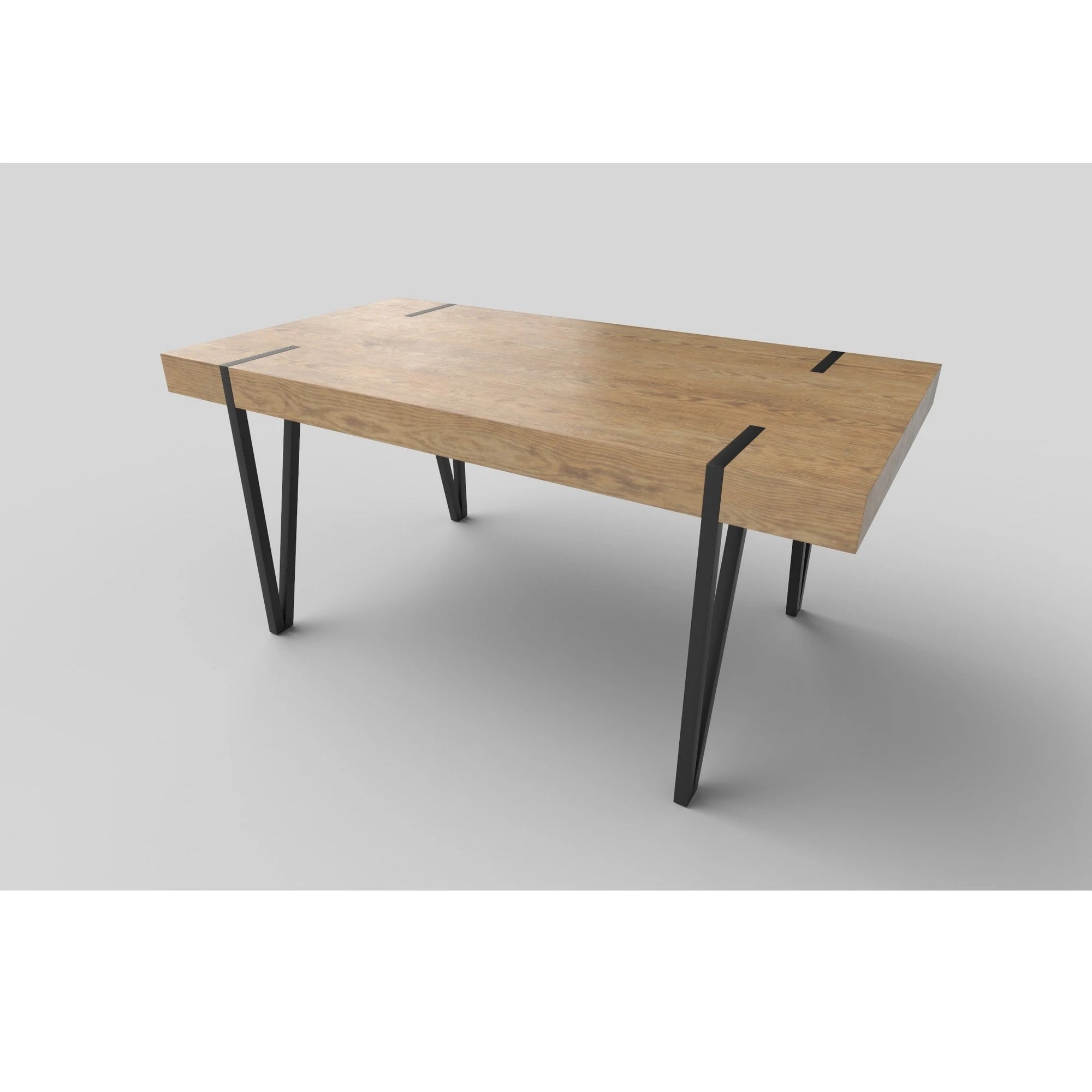 Masa YOHANN, stejar/negru, 170x90x76 cm