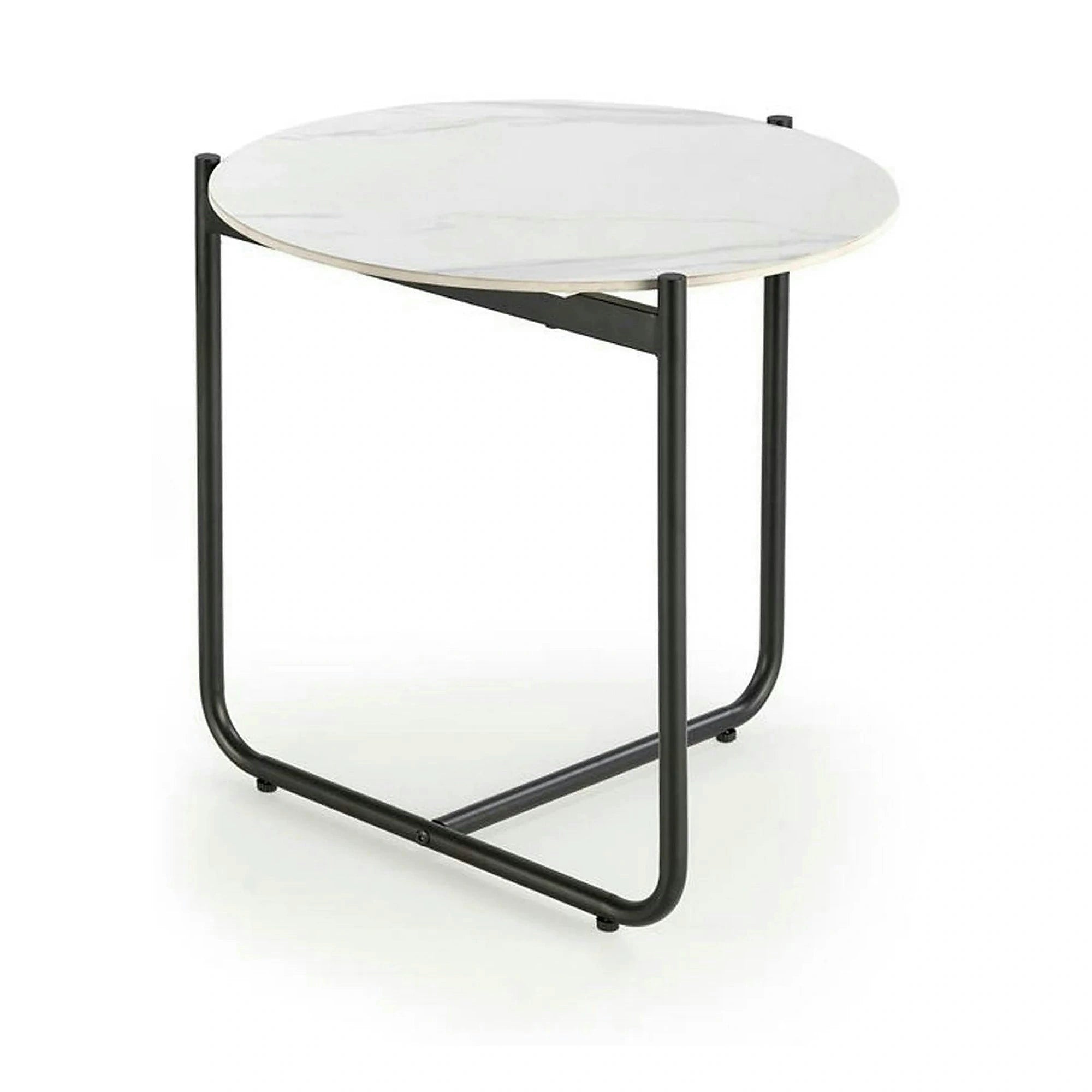 Masuta ACUNA S, alb/negru, ceramica/metal, 50x50x50 cm