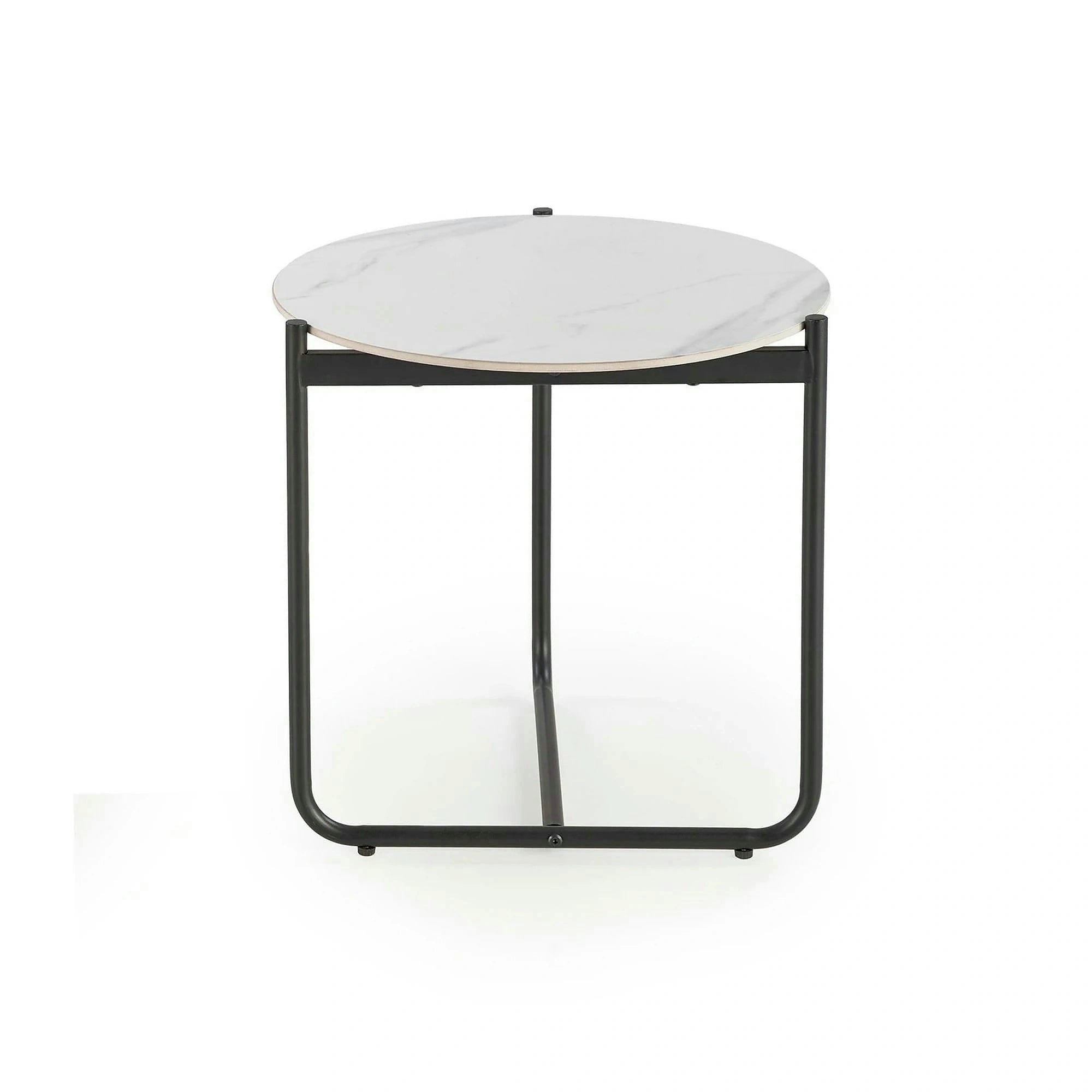 Masuta ACUNA S, alb/negru, ceramica/metal, 50x50x50 cm