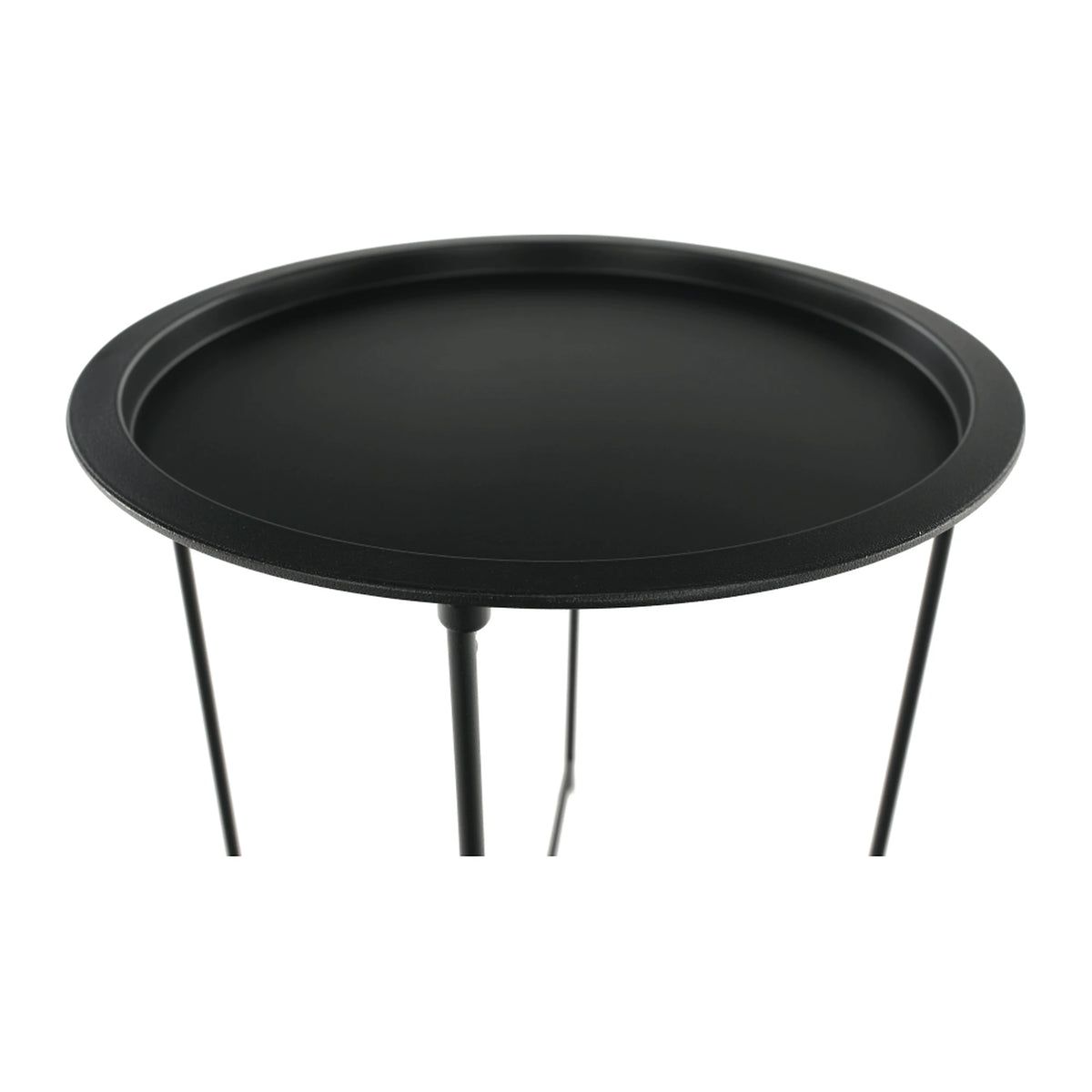 Masuta auxiliara cu tava detasabila RENDER, negru, metal, 47x47x50 cm