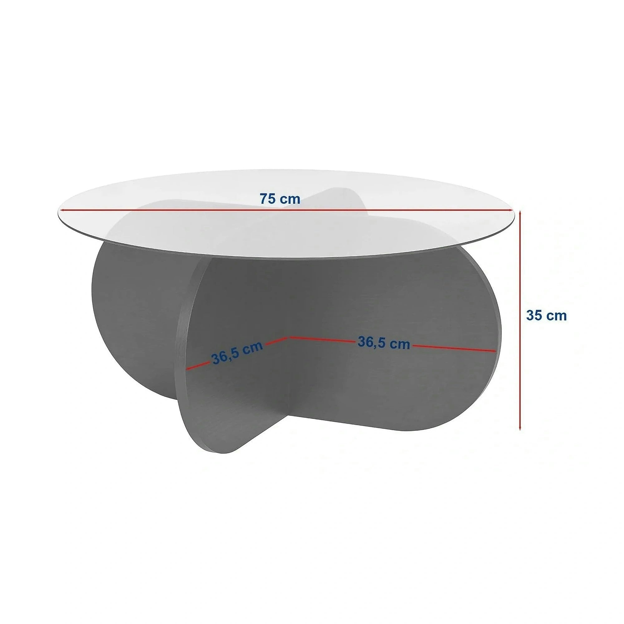 Masuta cafea AERIS, nuc, PAL/sticla, 75x75x35 cm