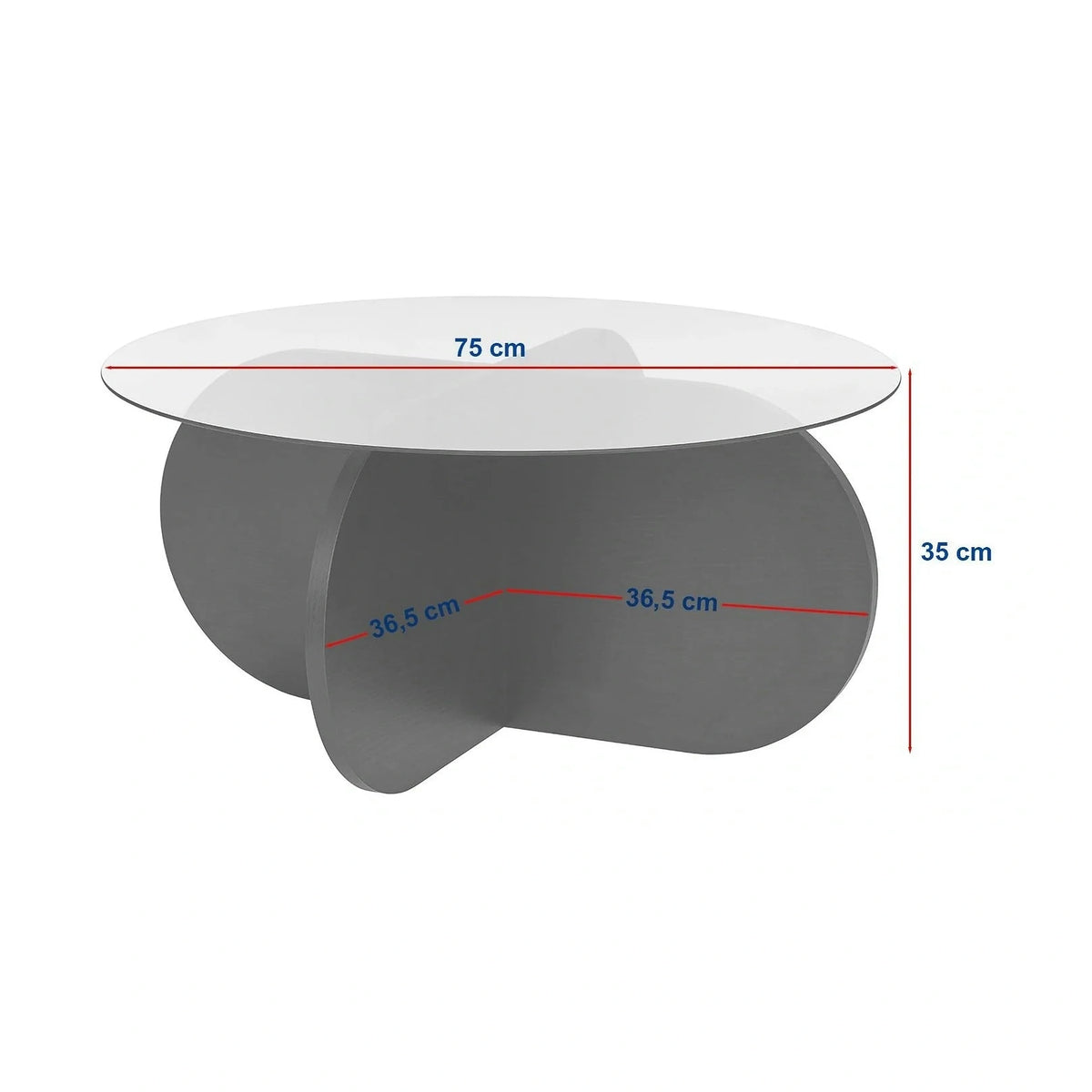 Masuta cafea AERIS, stejar/fumuriu, PAL/sticla, 75x75x35 cm