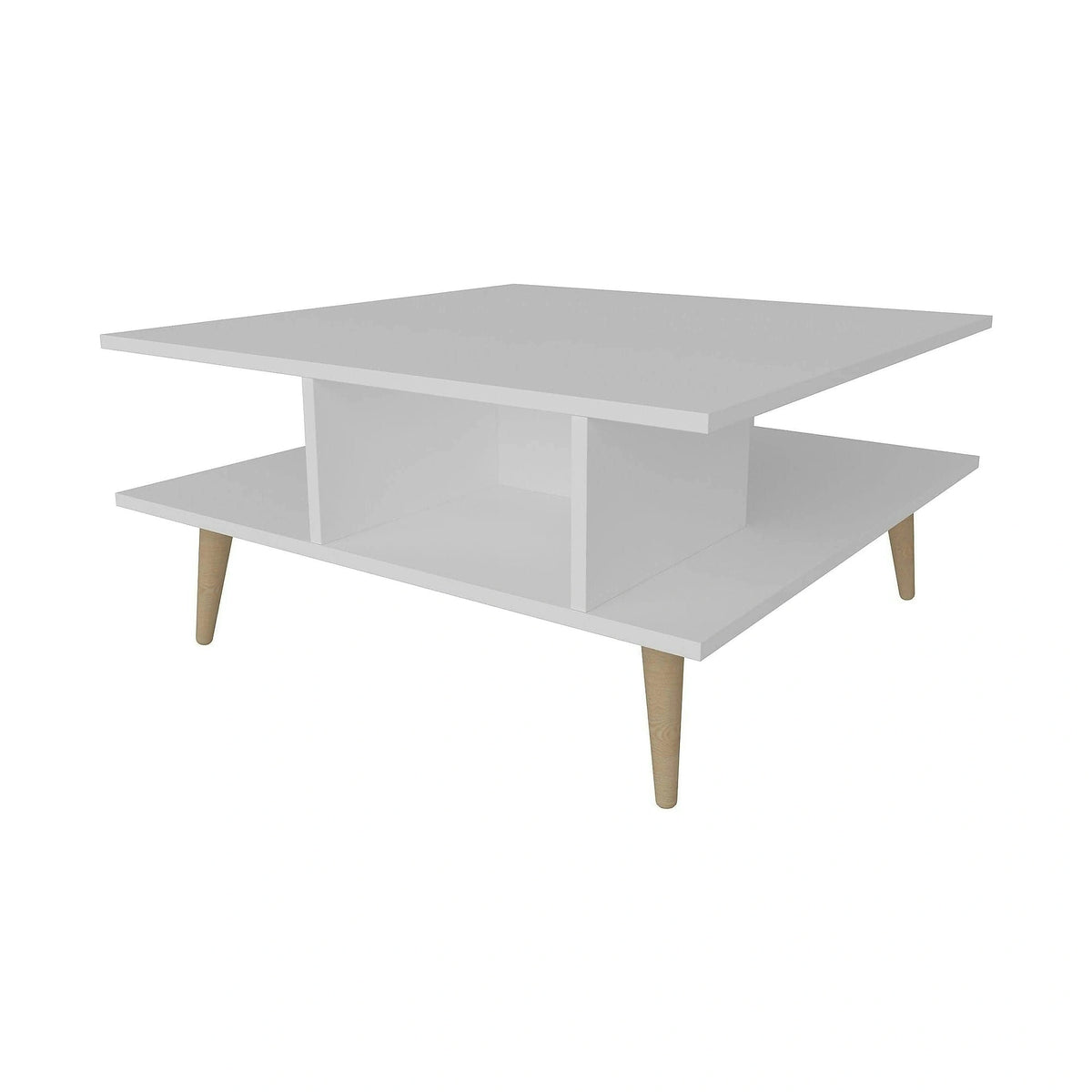 Masuta cafea Akya, alb, PAL melaminat, 89x89x44 cm