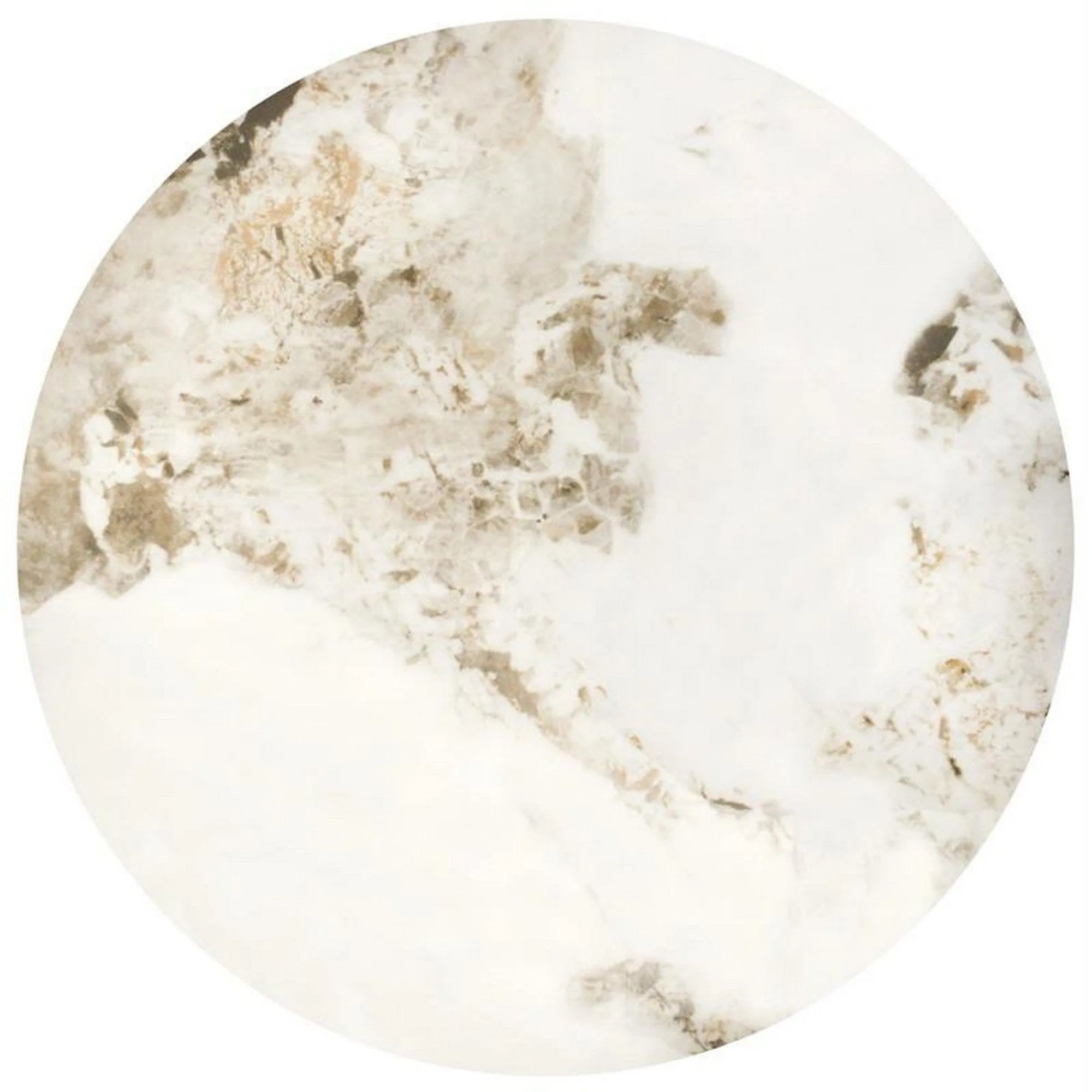 Masuta cafea ALESSIA, bej cu efect de marmura/negru, piatra sinterizata/otel, 80x42 cm