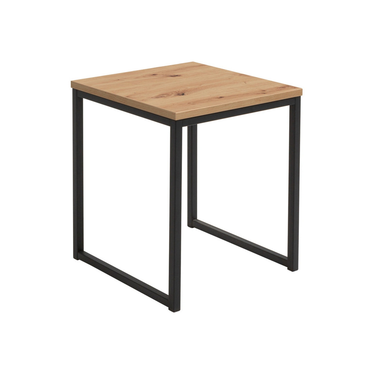Masuta cafea AROZ, stejar artisan/negru, PAL/metal, 50x50 cm