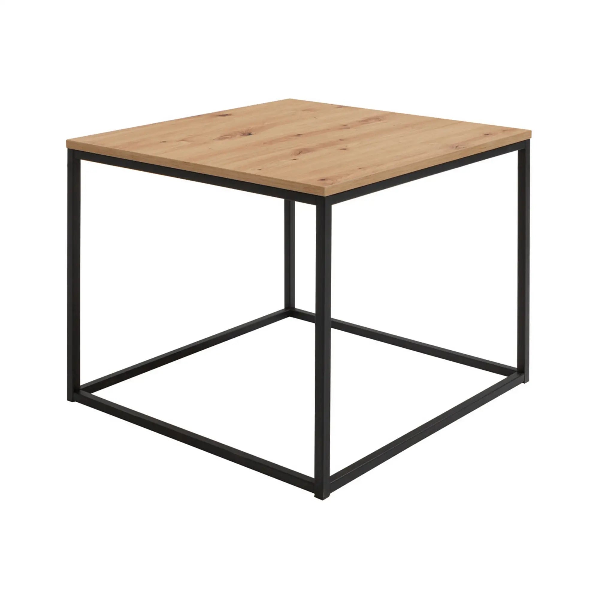 Masuta cafea AROZ, stejar artisan/negru, PAL/metal, 69x69x53 cm