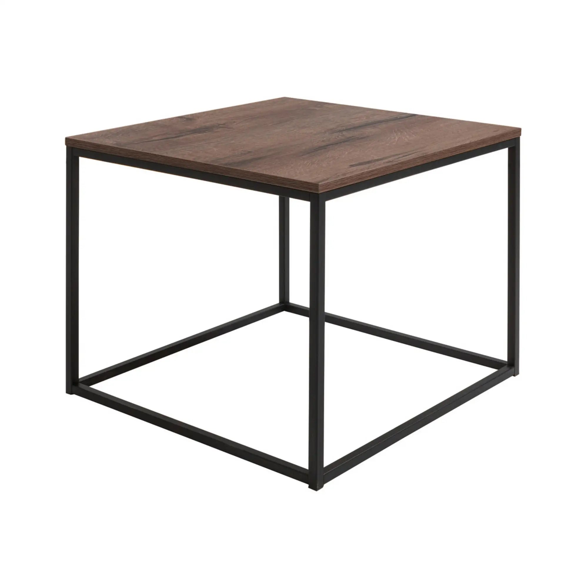 Masuta cafea AROZ, stejar/negru, PAL/metal, 69x69x53 cm