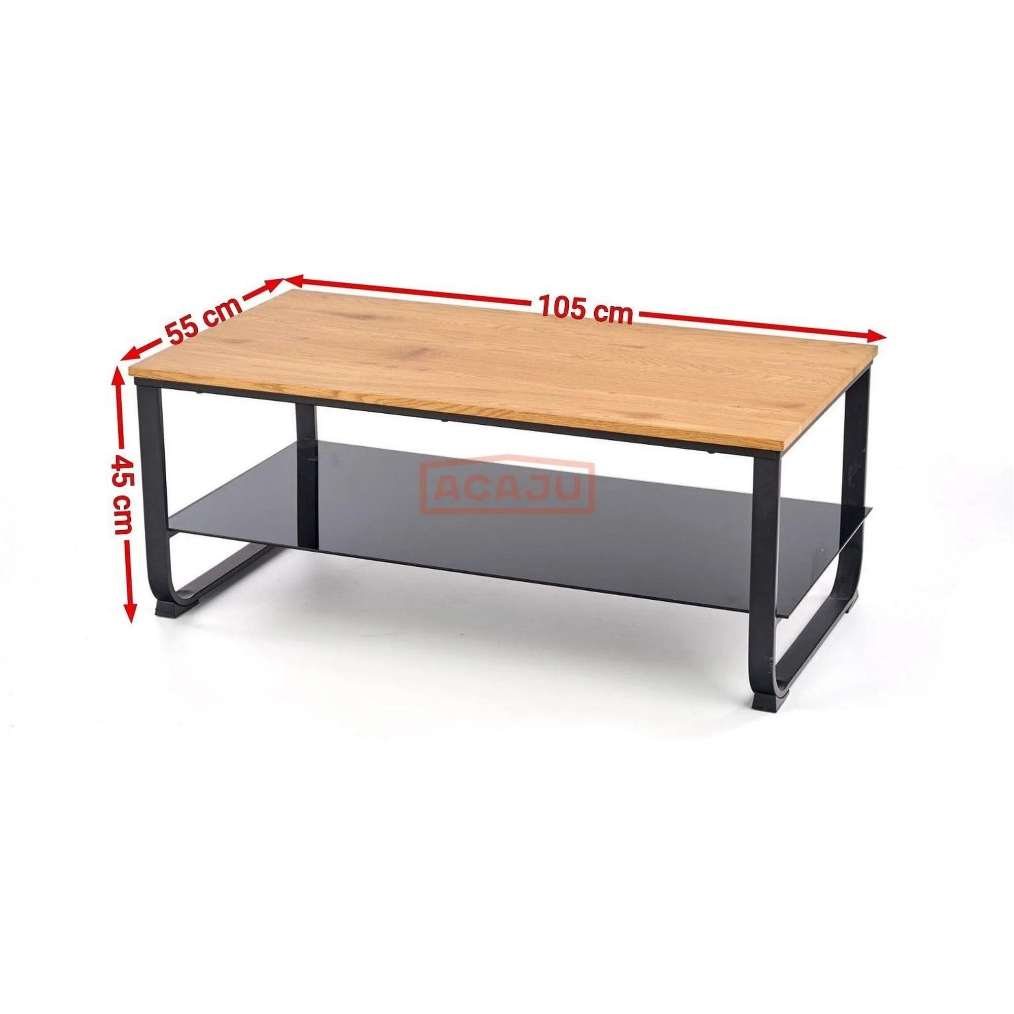 Masuta cafea ARTIGA, stejar auriu/negru, 105x55x45 cm