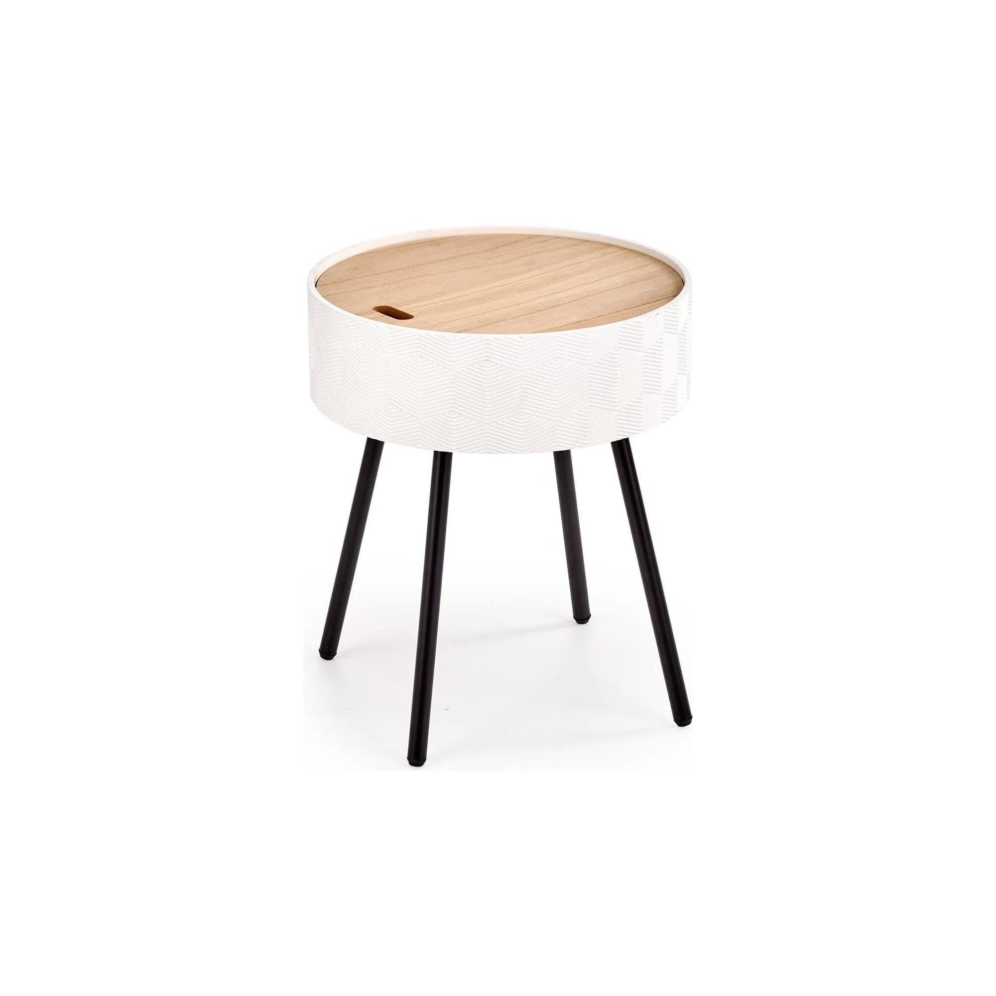 Masuta cafea AURA, stejar/alb, 38x38x45 cm