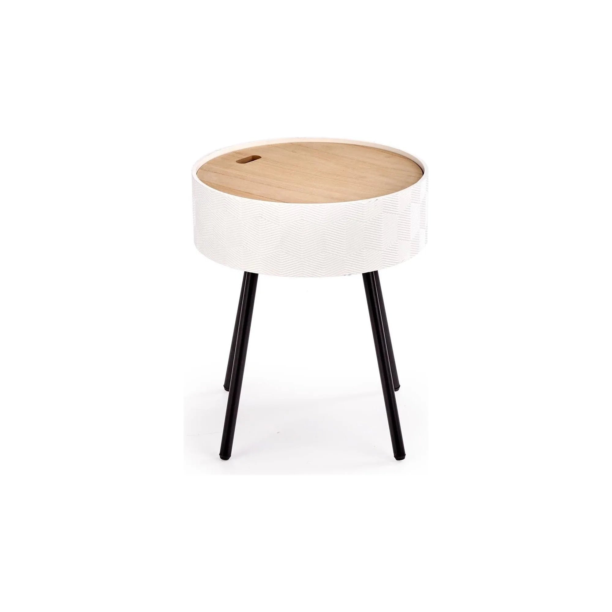 Masuta cafea AURA, stejar/alb, 38x38x45 cm