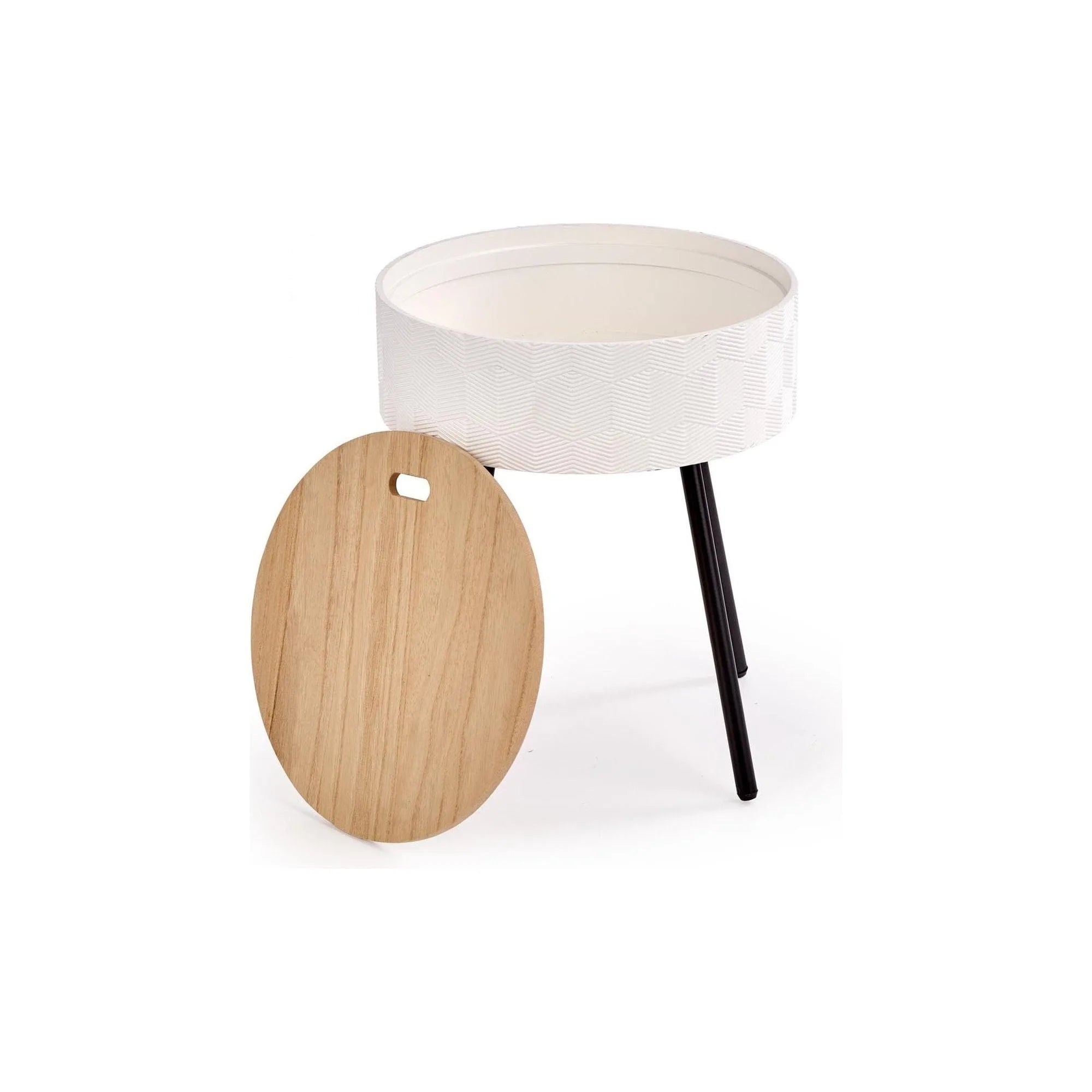 Masuta cafea AURA, stejar/alb, 38x38x45 cm