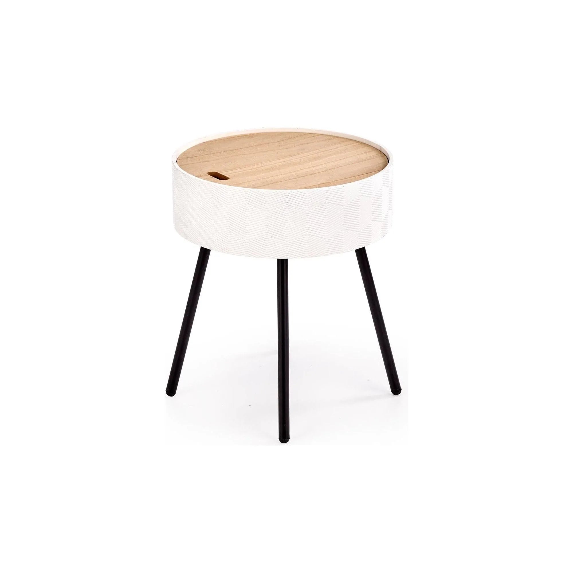 Masuta cafea AURA, stejar/alb, 38x38x45 cm