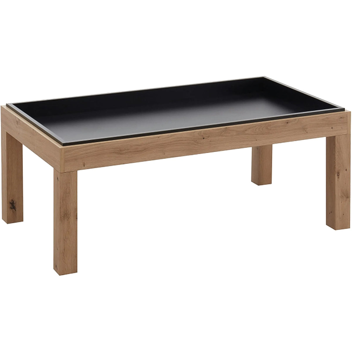 Masuta cafea AVERSA, stejar artisan/negru, PAL, 108x60x43 cm