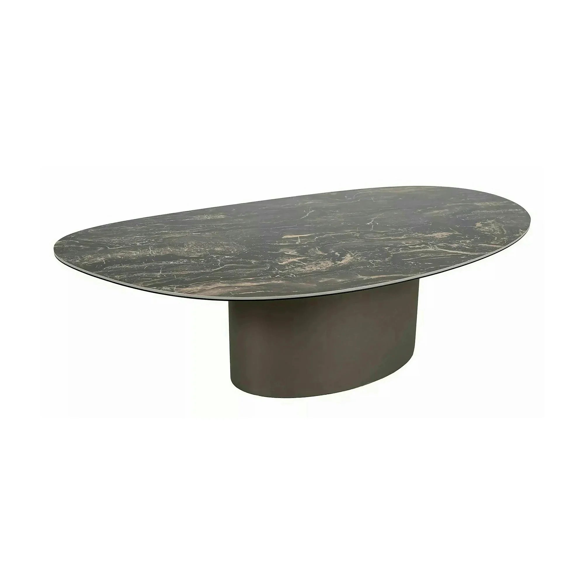 Măsuță cafea BELLO A, negru lucios/cupru, ceramică/sticlă securizată/metal, 140x80x38 cm