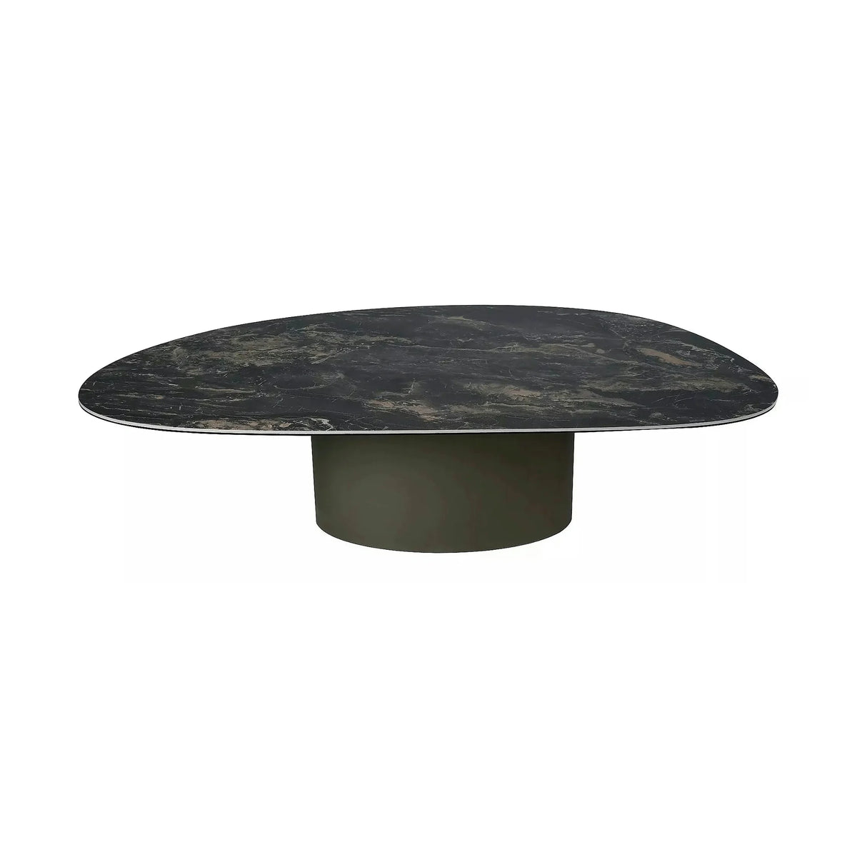 Măsuță cafea BELLO A, negru lucios/cupru, ceramică/sticlă securizată/metal, 140x80x38 cm