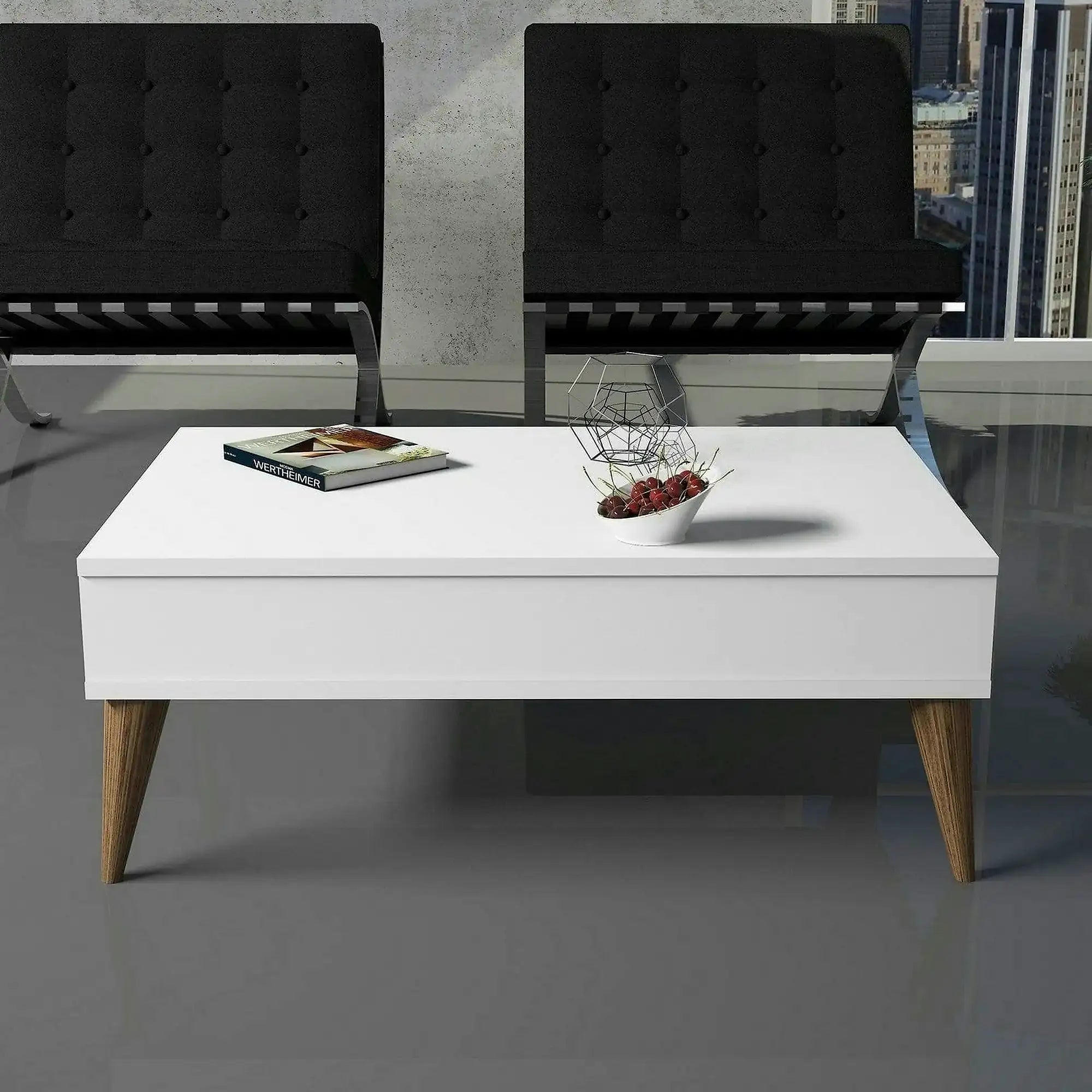 Masuta cafea Best, alb, PAL melaminat, 90x60x35 cm