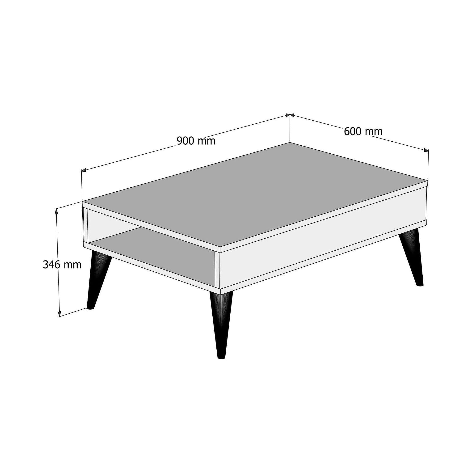 Masuta cafea Best, alb, PAL melaminat, 90x60x35 cm