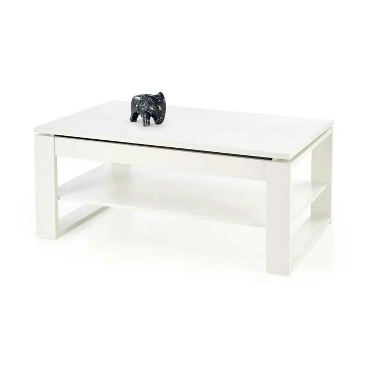 Masuta cafea BETTY, alb, PAL laminat, 120x65/92x50/72 cm