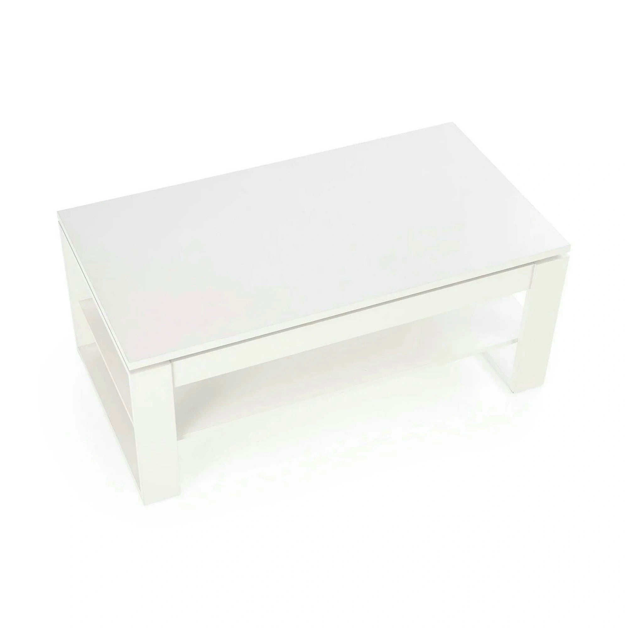 Masuta cafea BETTY, alb, PAL laminat, 120x65/92x50/72 cm