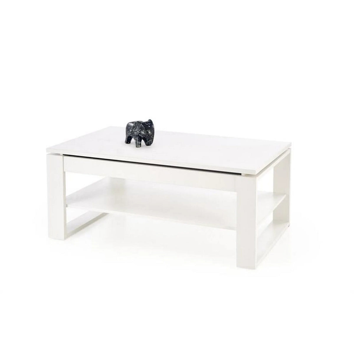Masuta cafea BETTY, alb, PAL laminat, 120x65/92x50/72 cm