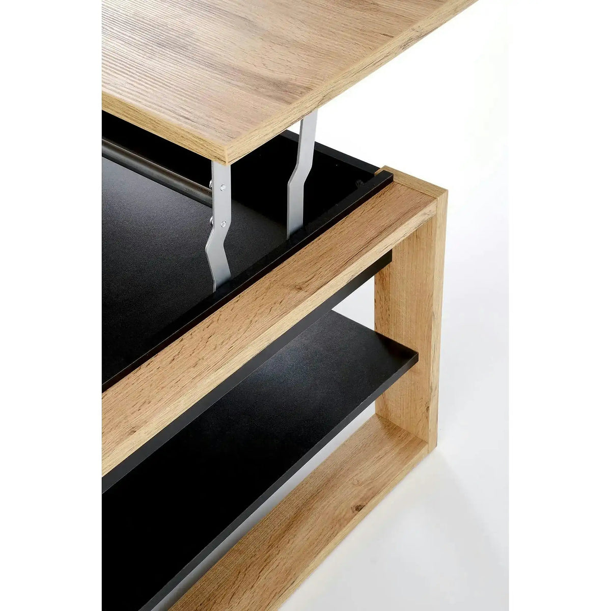 Masuta cafea BETTY, stejar artisan/negru, PAL laminat, 120x65/92x50/72 cm