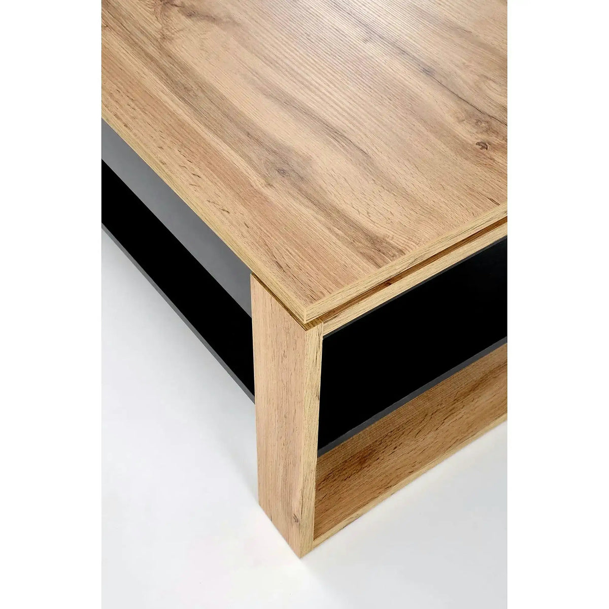 Masuta cafea BETTY, stejar artisan/negru, PAL laminat, 120x65/92x50/72 cm