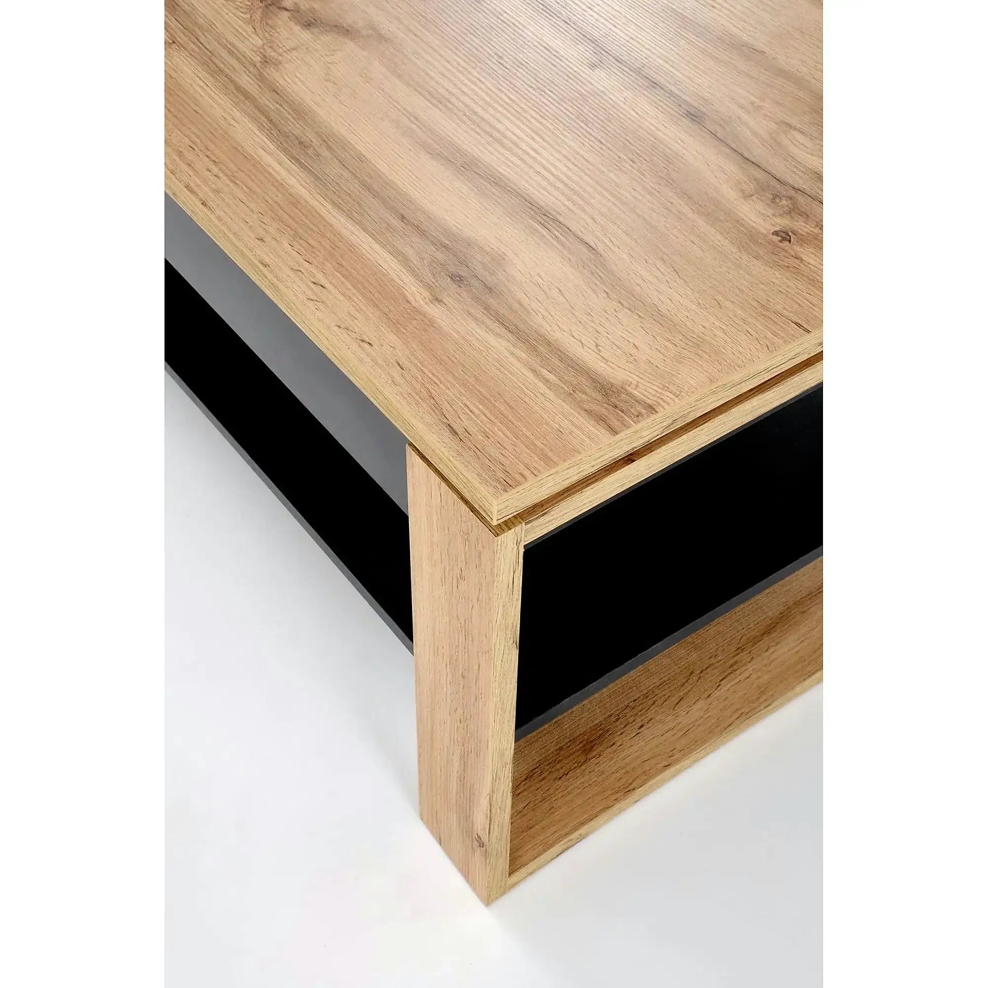 Masuta cafea BETTY, stejar artisan/negru, PAL laminat, 120x65/92x50/72 cm