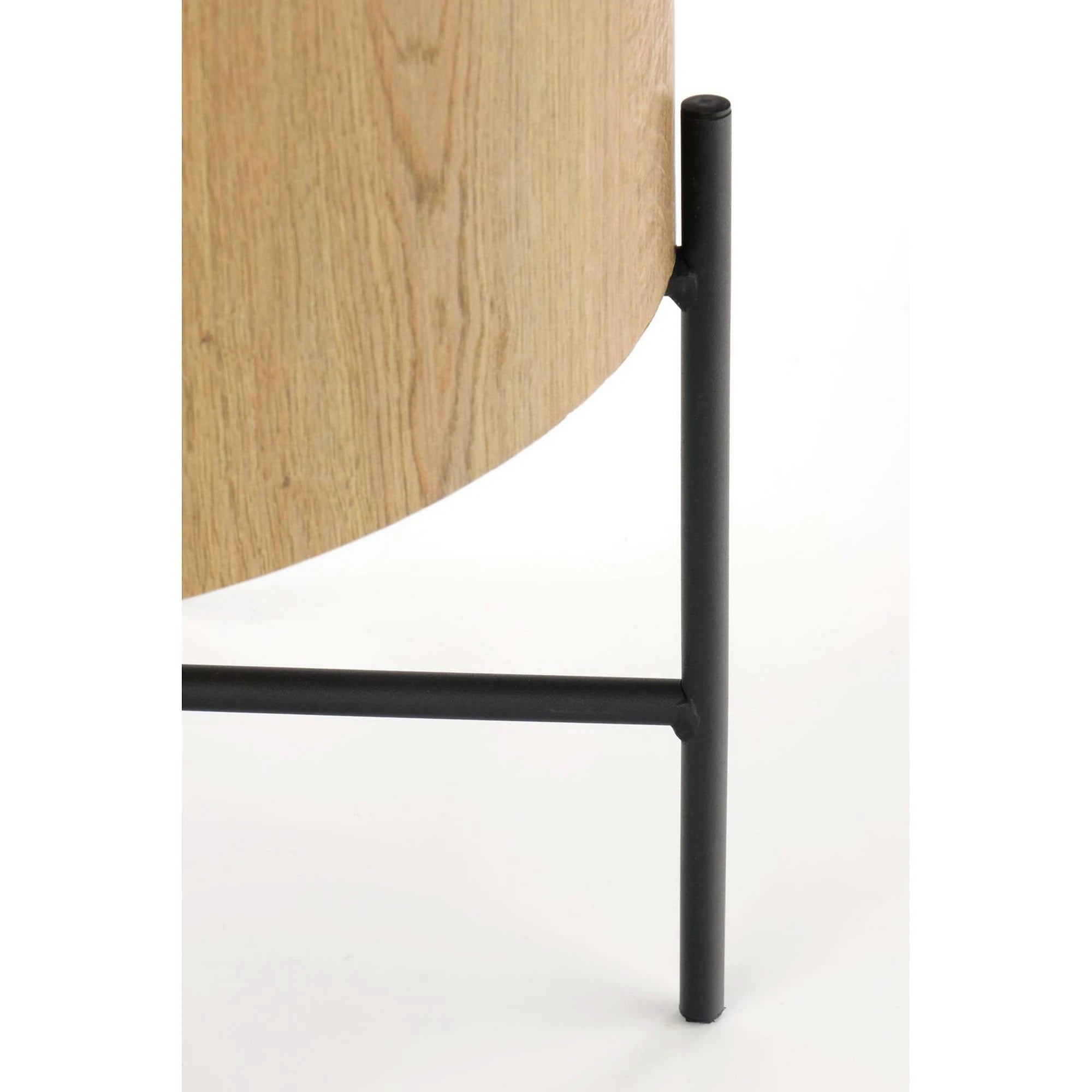 Masuta cafea BROOKLYN S, stejar natural/negru, 45x45x45 cm