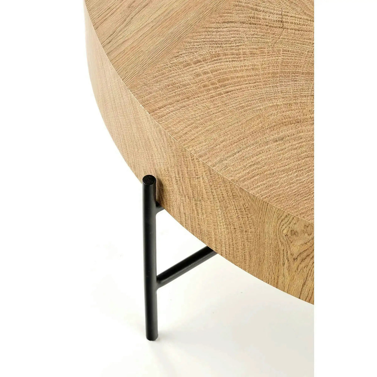 Masuta cafea BROOKLYN, stejar natural/negru, 80x80x37 cm