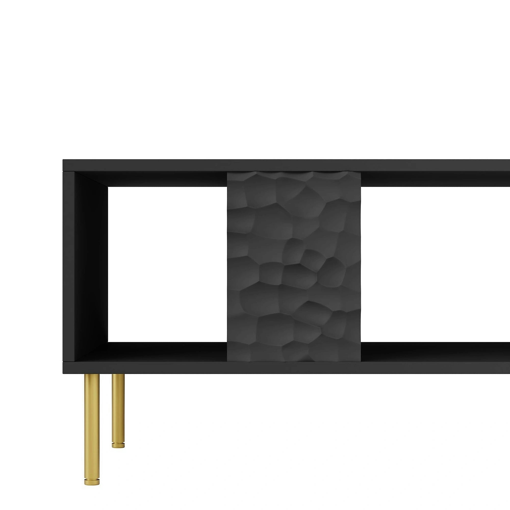 Masuta cafea BULLET, negru/auriu, PAL laminat, 90X50X43 cm