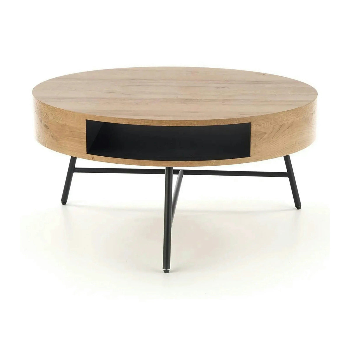Masuta cafea CAMILA, stejar auriu/negru, 80x80x41 cm