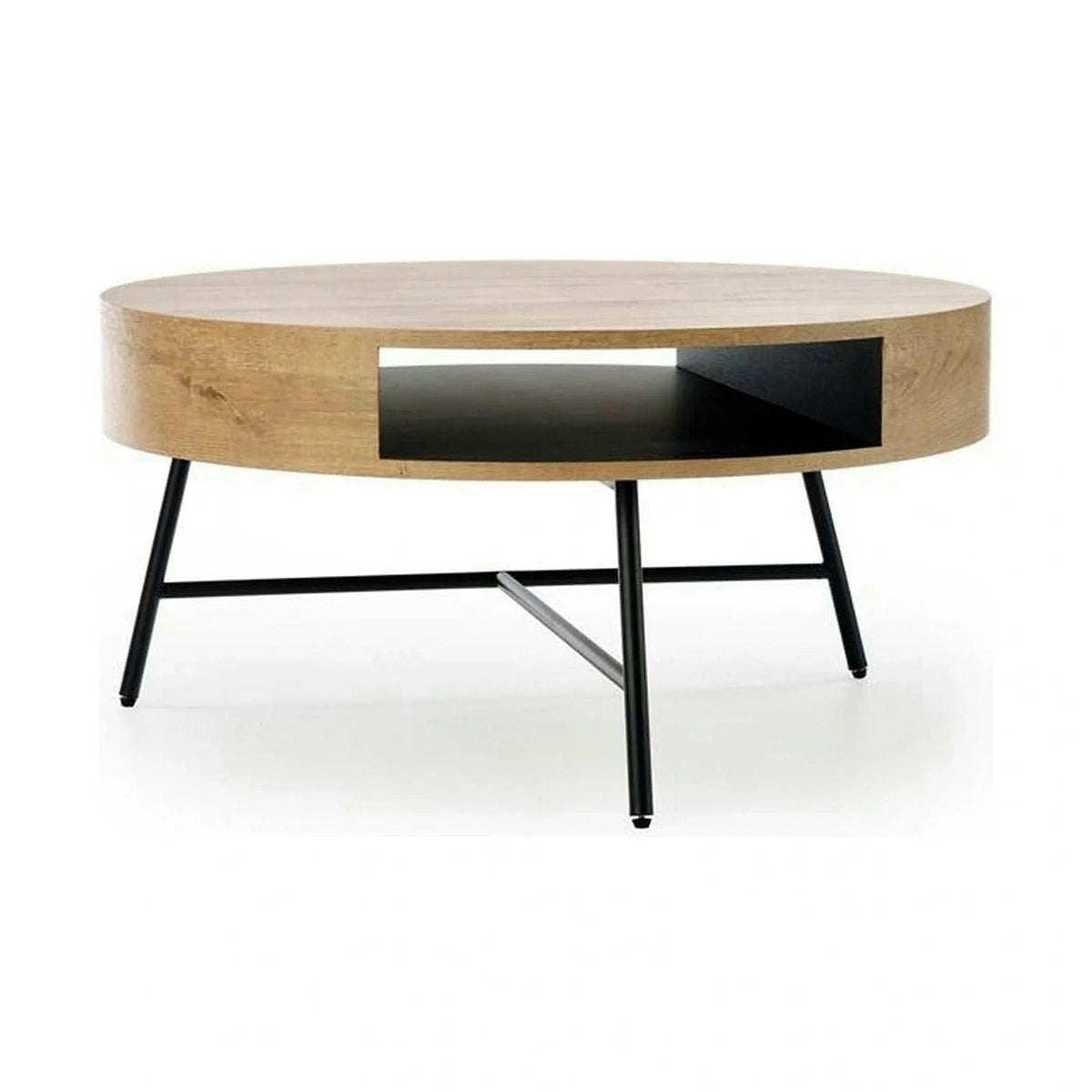Masuta cafea CAMILA, stejar auriu/negru, 80x80x41 cm
