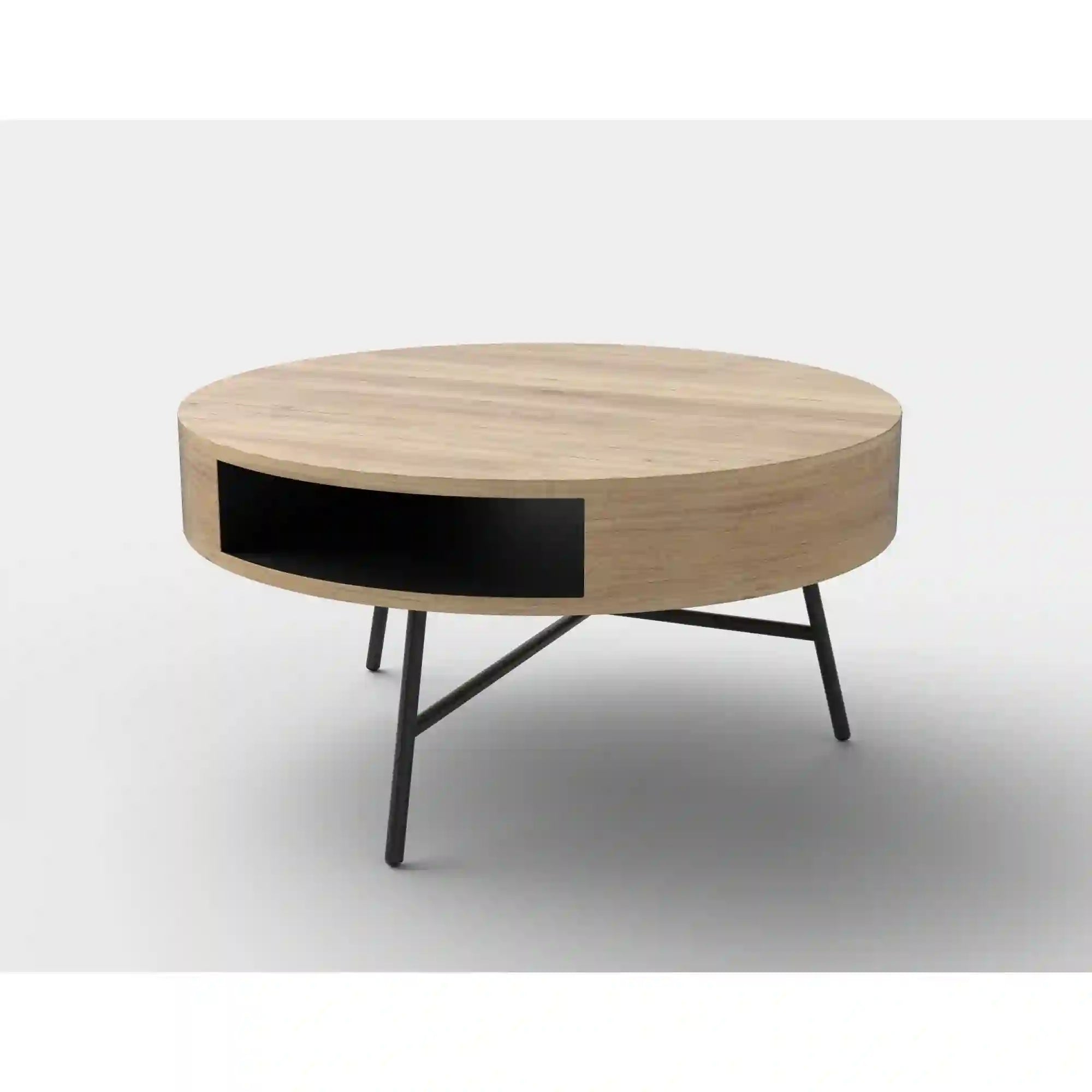 Masuta cafea CAMILA, stejar auriu/negru, 80x80x41 cm