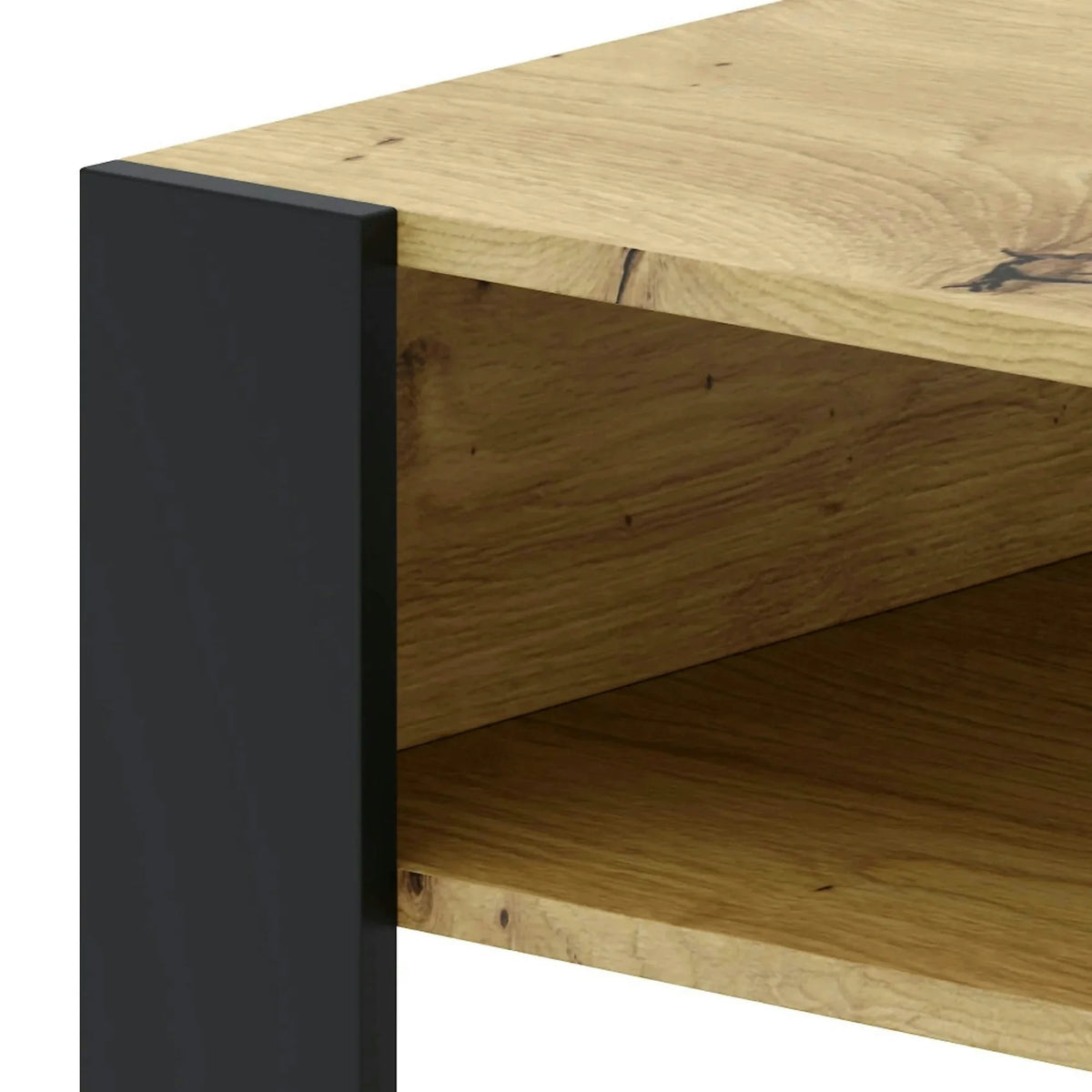 Masuta cafea CARA 1, stejar artisan/negru, DTD laminat, 90x53x45 cm