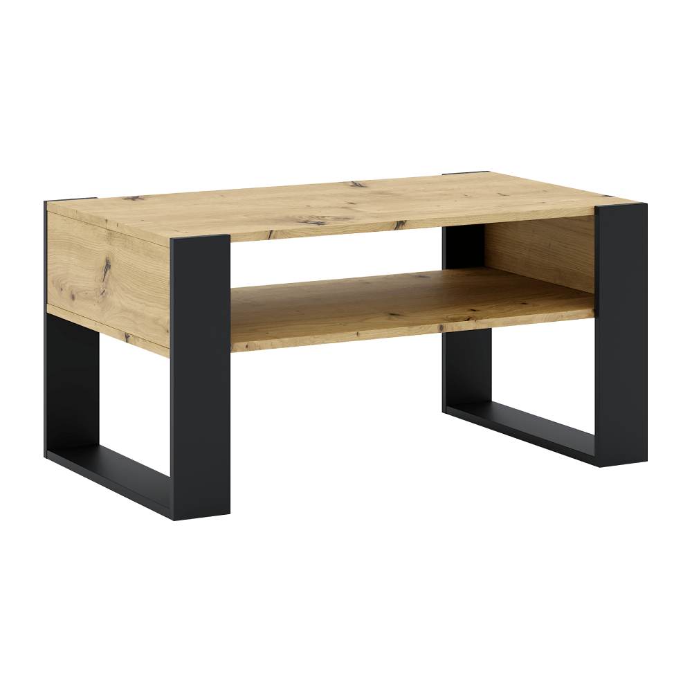 Masuta cafea CARA 1, stejar artisan/negru, DTD laminat, 90x53x45 cm