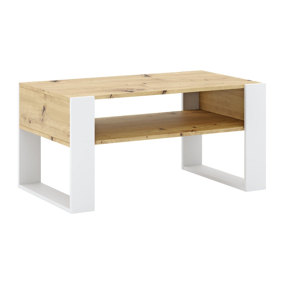 Masuta cafea CARA1, stejar artisan/alb, DTD laminat, 90x53x45 cm