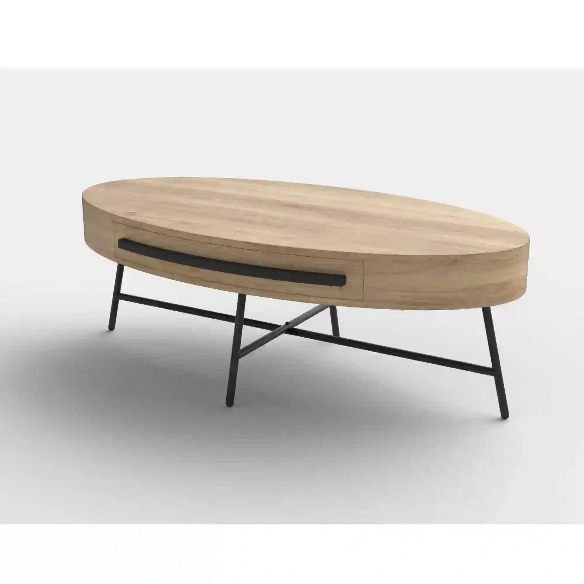 Masuta cafea CAROLINA, stejar auriu/negru, 120x60x41 cm