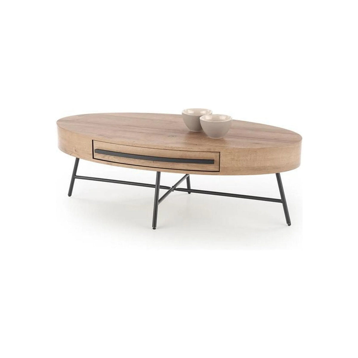 Masuta cafea CAROLINA, stejar auriu/negru, 120x60x41 cm