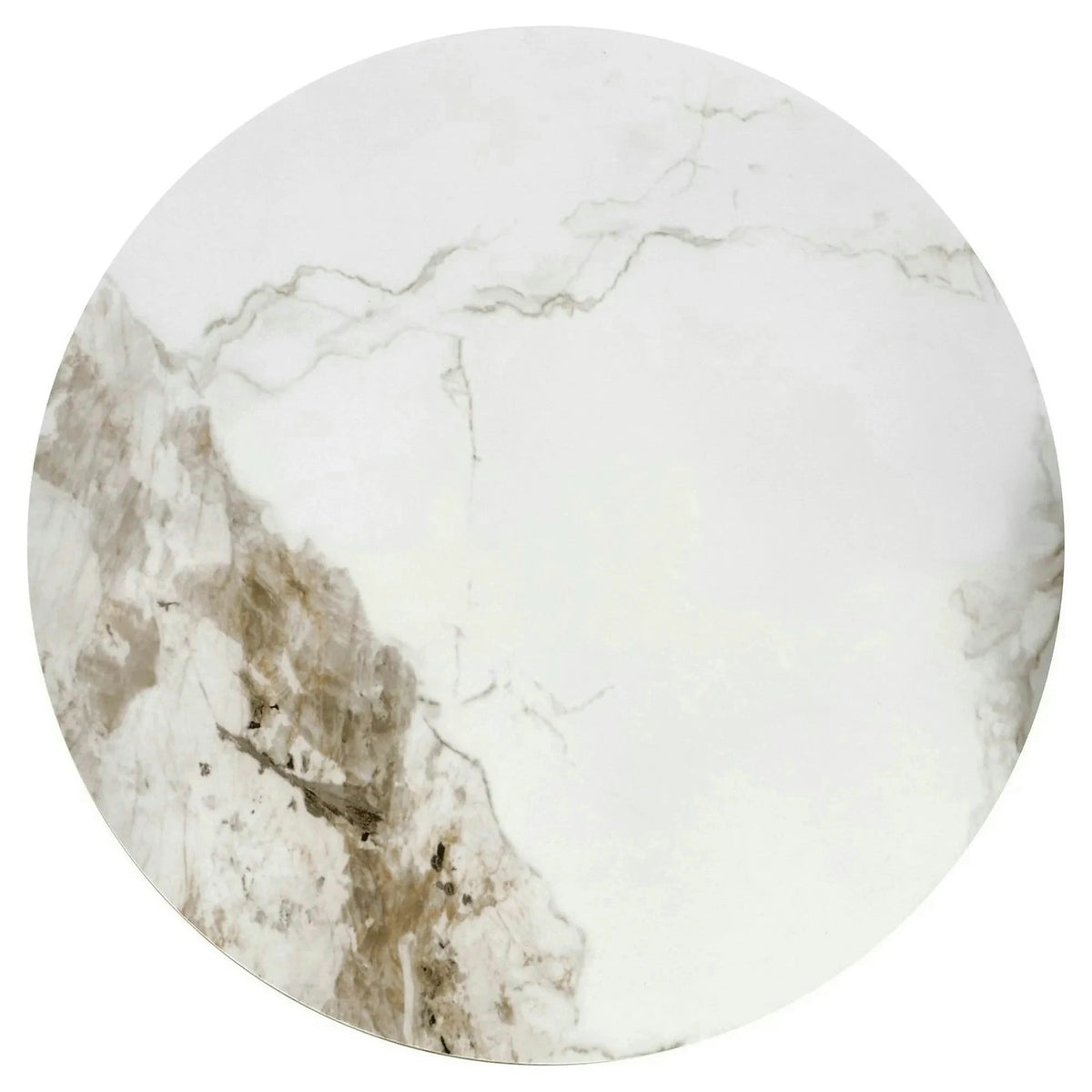 Masuta cafea CECILIA, alb cu efect de marmura/gri/auriu, ceramica/otel, 73x73x37 cm