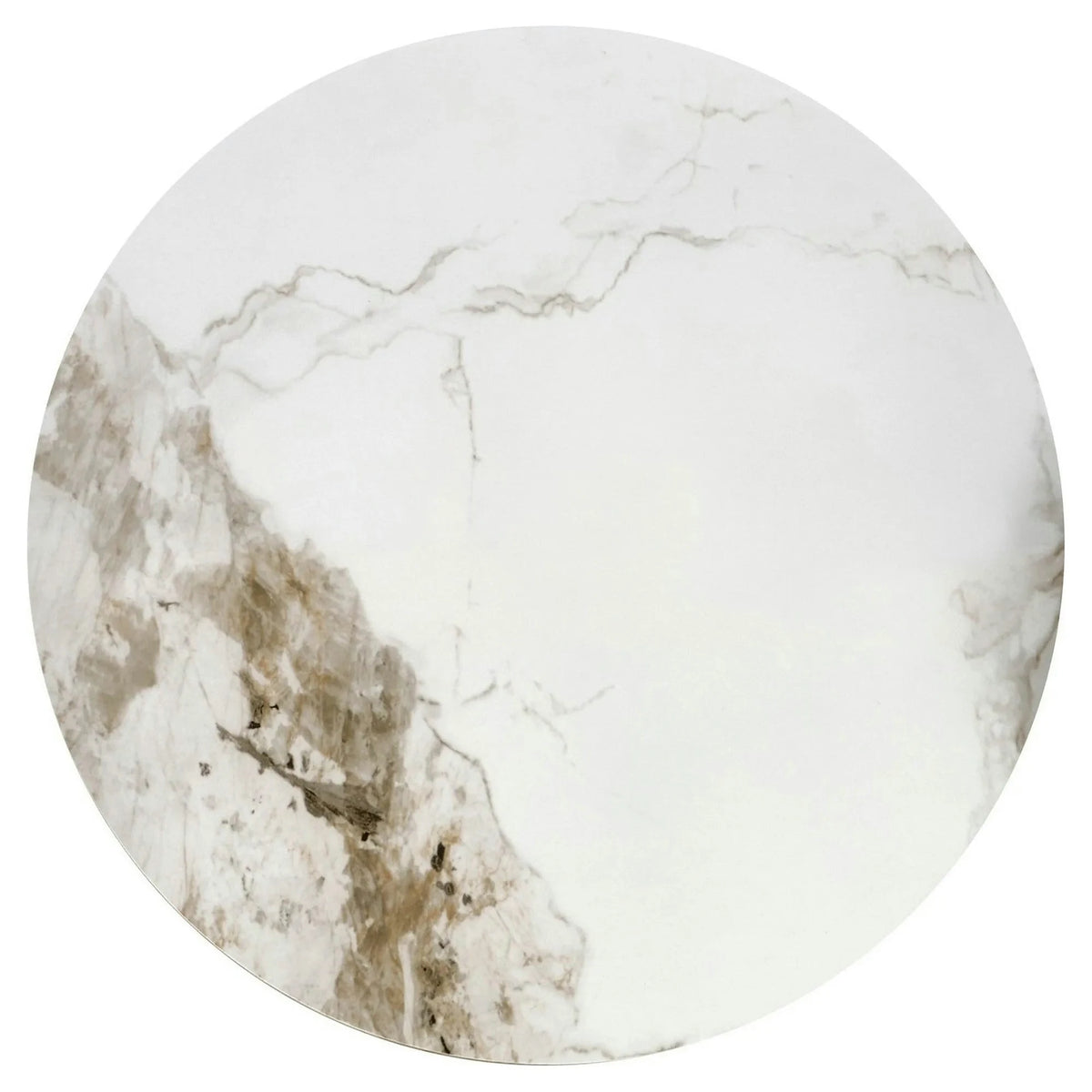 Masuta cafea CECILIA, alb cu efect de marmura/gri/auriu, ceramica/otel, 73x73x37 cm