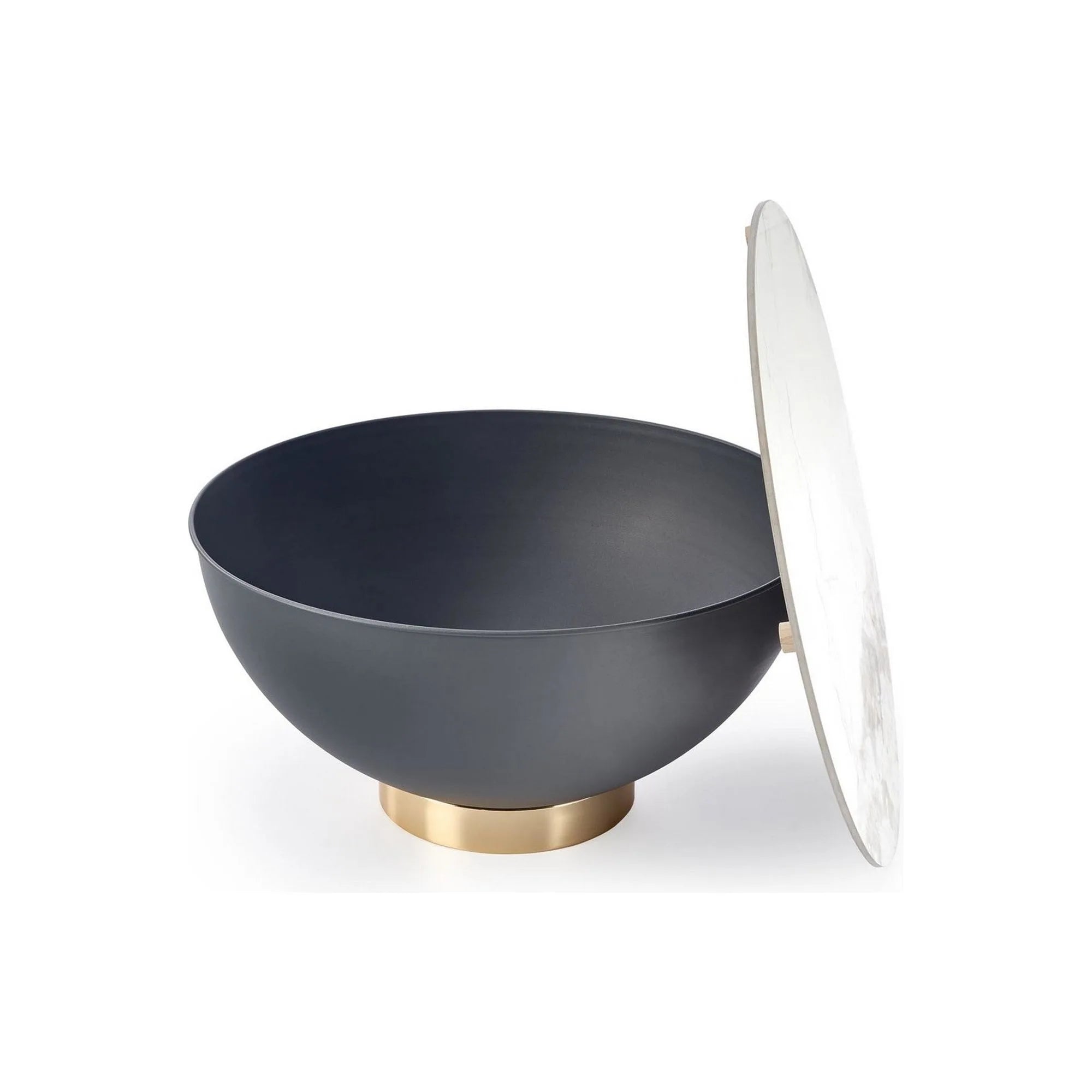 Masuta cafea CECILIA, alb cu efect de marmura/negru/auriu, ceramica/otel, 73x73x37 cm