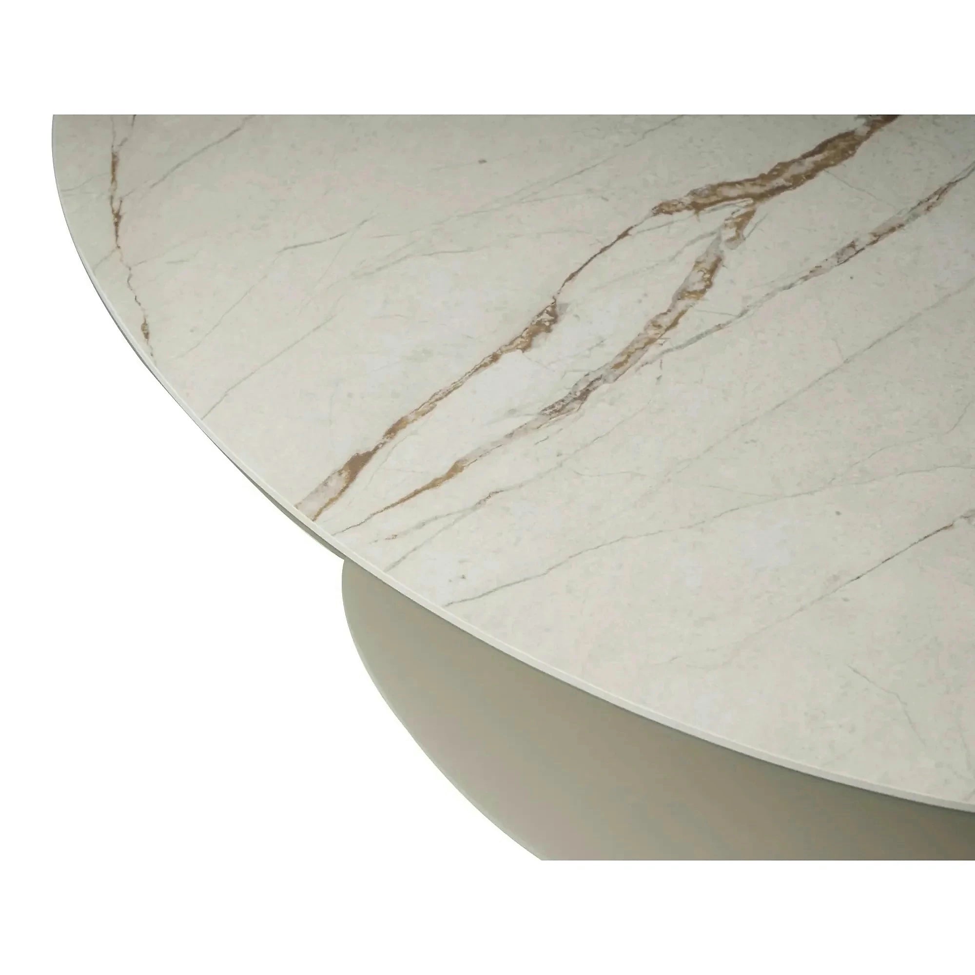 Măsuță cafea CIAO A, bej mat/cașmir, sticlă securizată/ceramică/metal, 74x74x38 cm