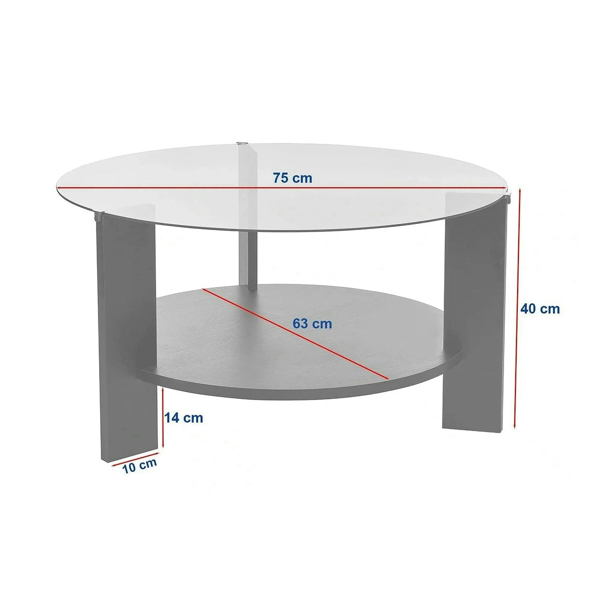 Masuta cafea CLARA, travertin, PAL/sticla, 75x75x40 cm