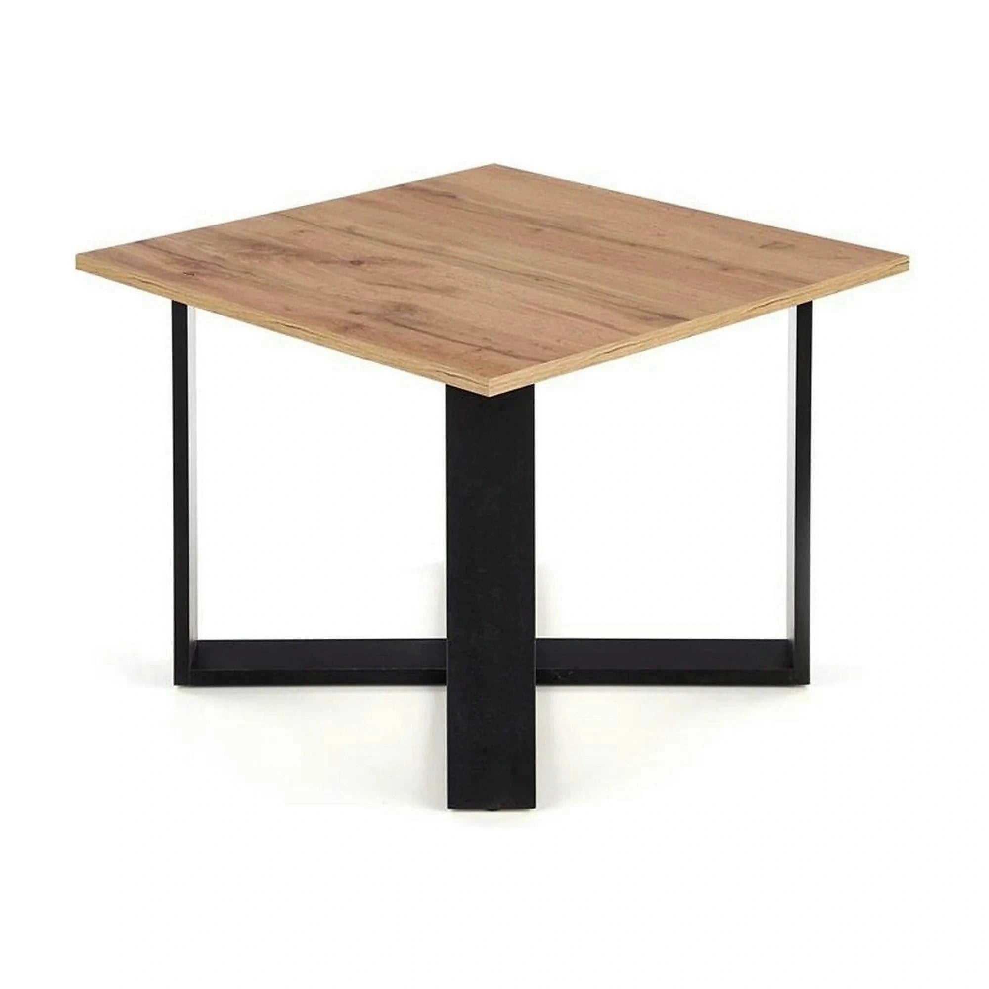 Masuta cafea Cross, stejar wotan/negru, PAL furniruit, 67x67x50 cm