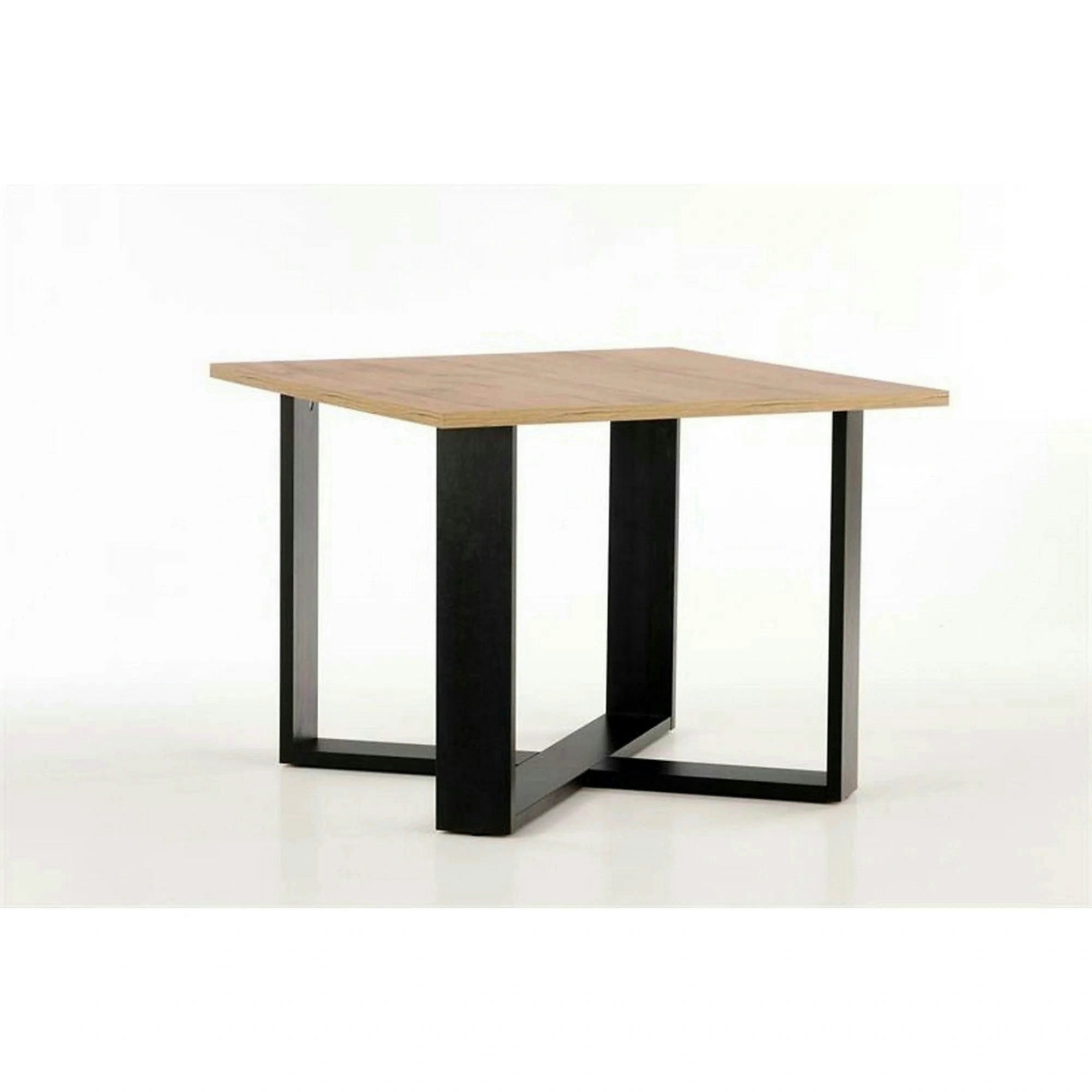 Masuta cafea Cross, stejar wotan/negru, PAL furniruit, 67x67x50 cm