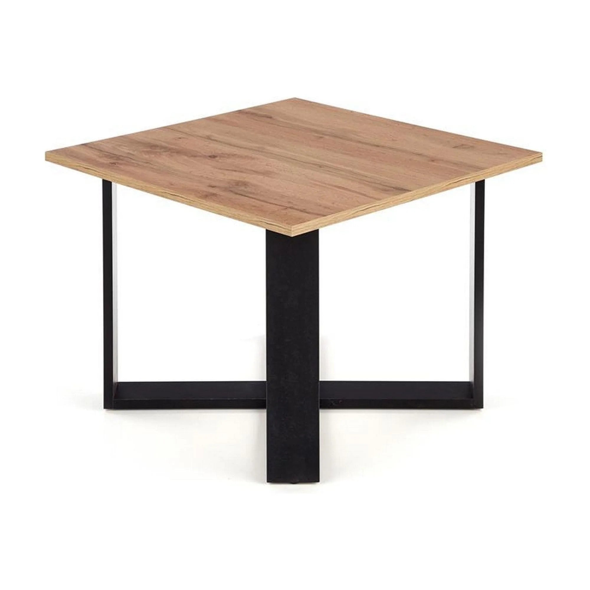 Masuta cafea Cross, stejar wotan/negru, PAL furniruit, 67x67x50 cm