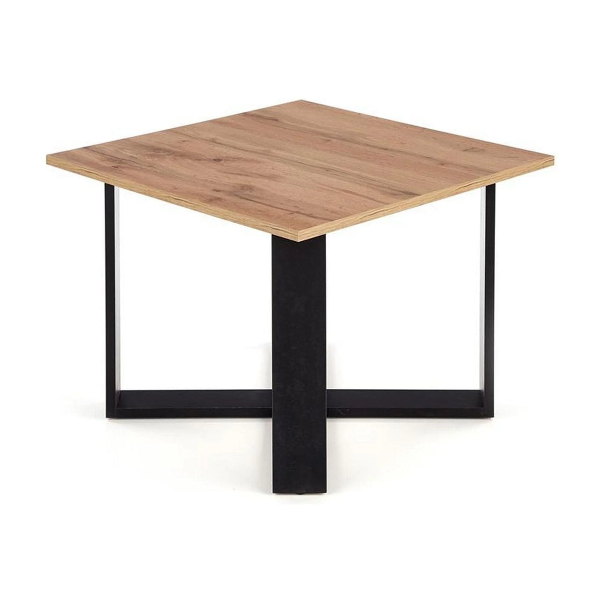 Masuta cafea Cross, stejar wotan/negru, PAL furniruit, 67x67x50 cm