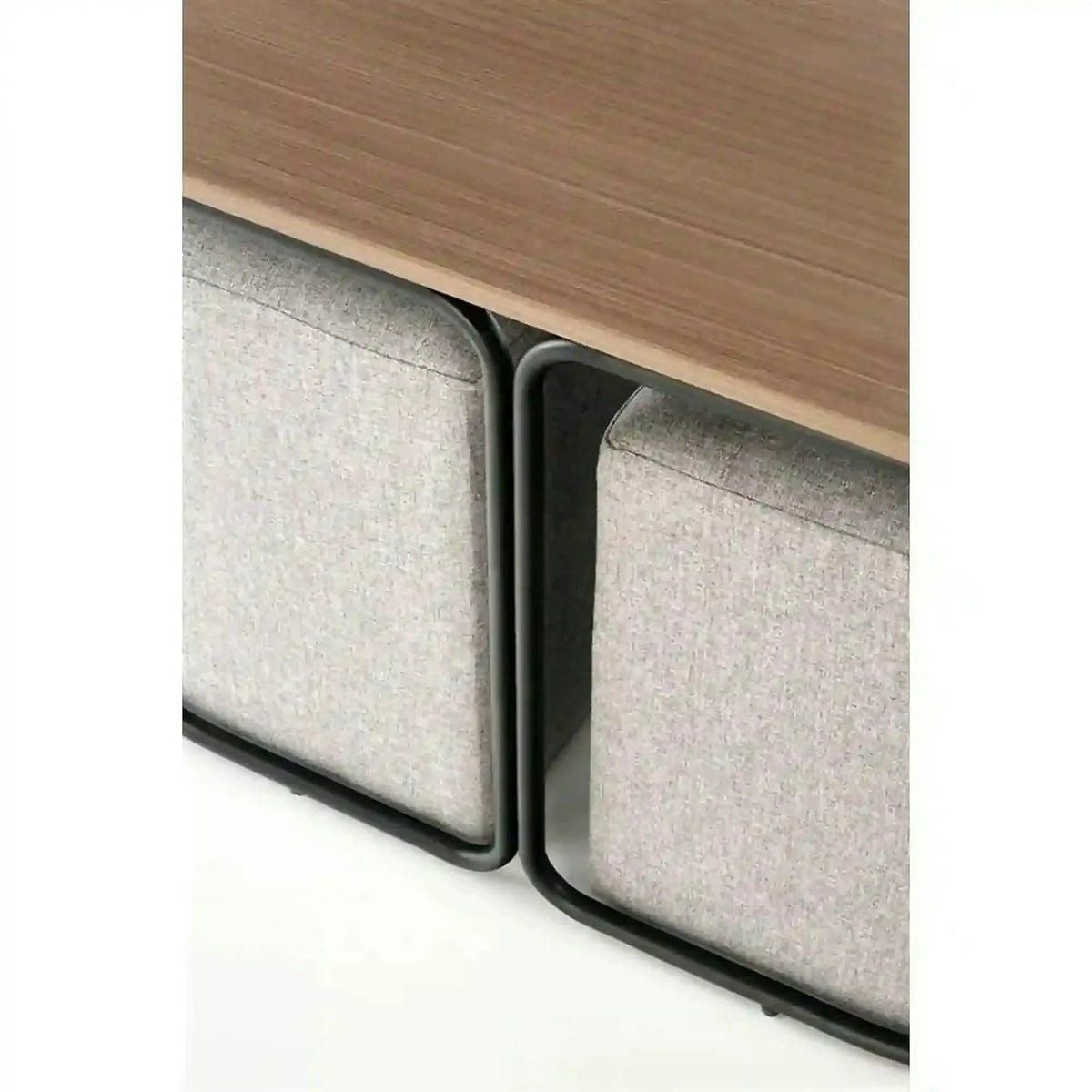 Masuta cafea cu tabureti PAMPA, nuc/gri, 88x43x49 cm