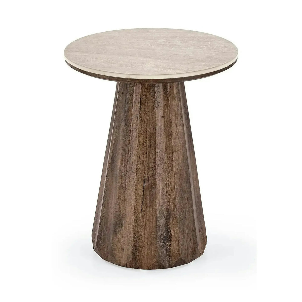 Masuta cafea DIAVOLA S, travertin/nuc, 40x57 cm